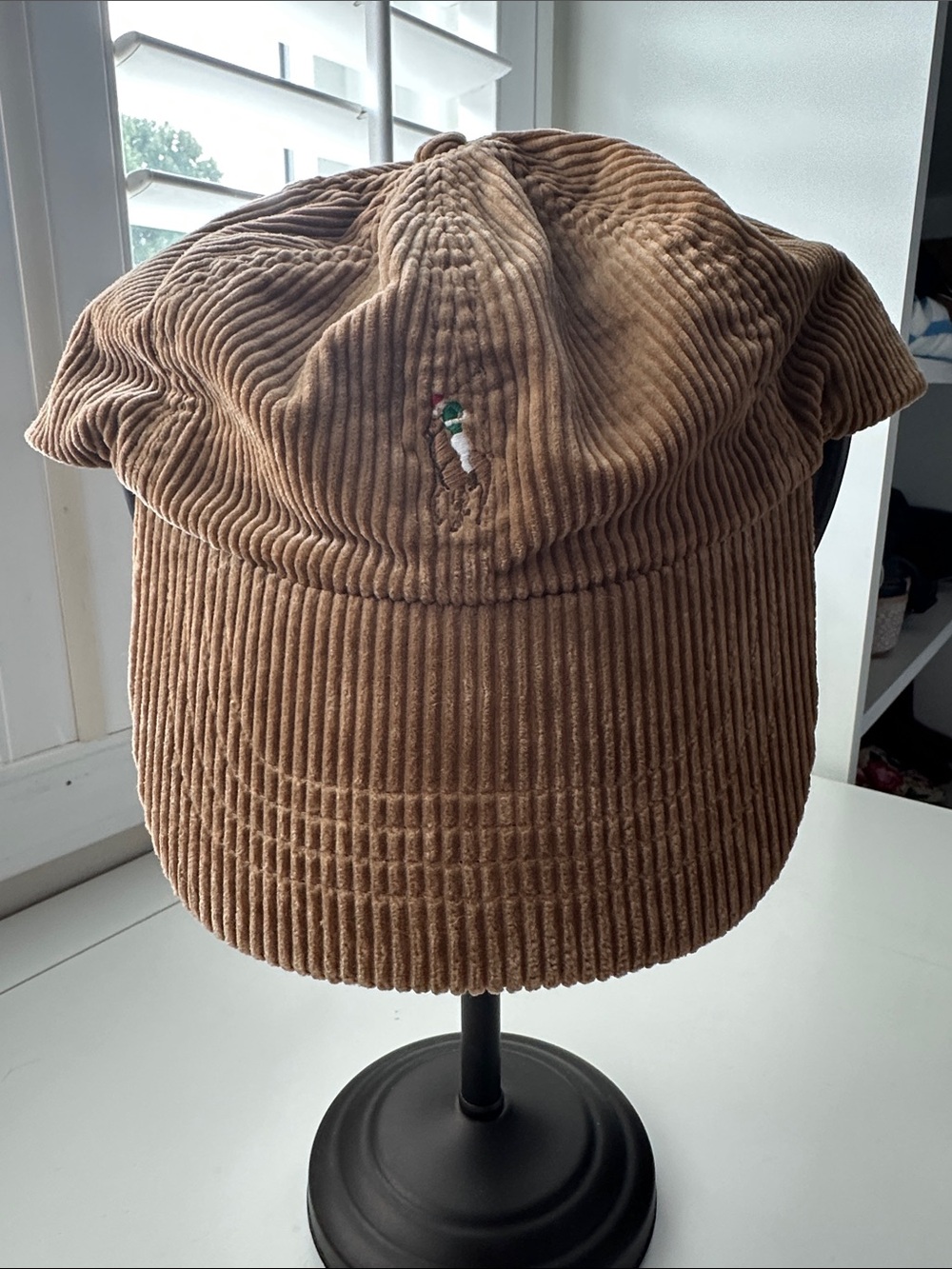 Polo by Ralph Lauren Brown Corduroy Baseball Cap with Polo Player